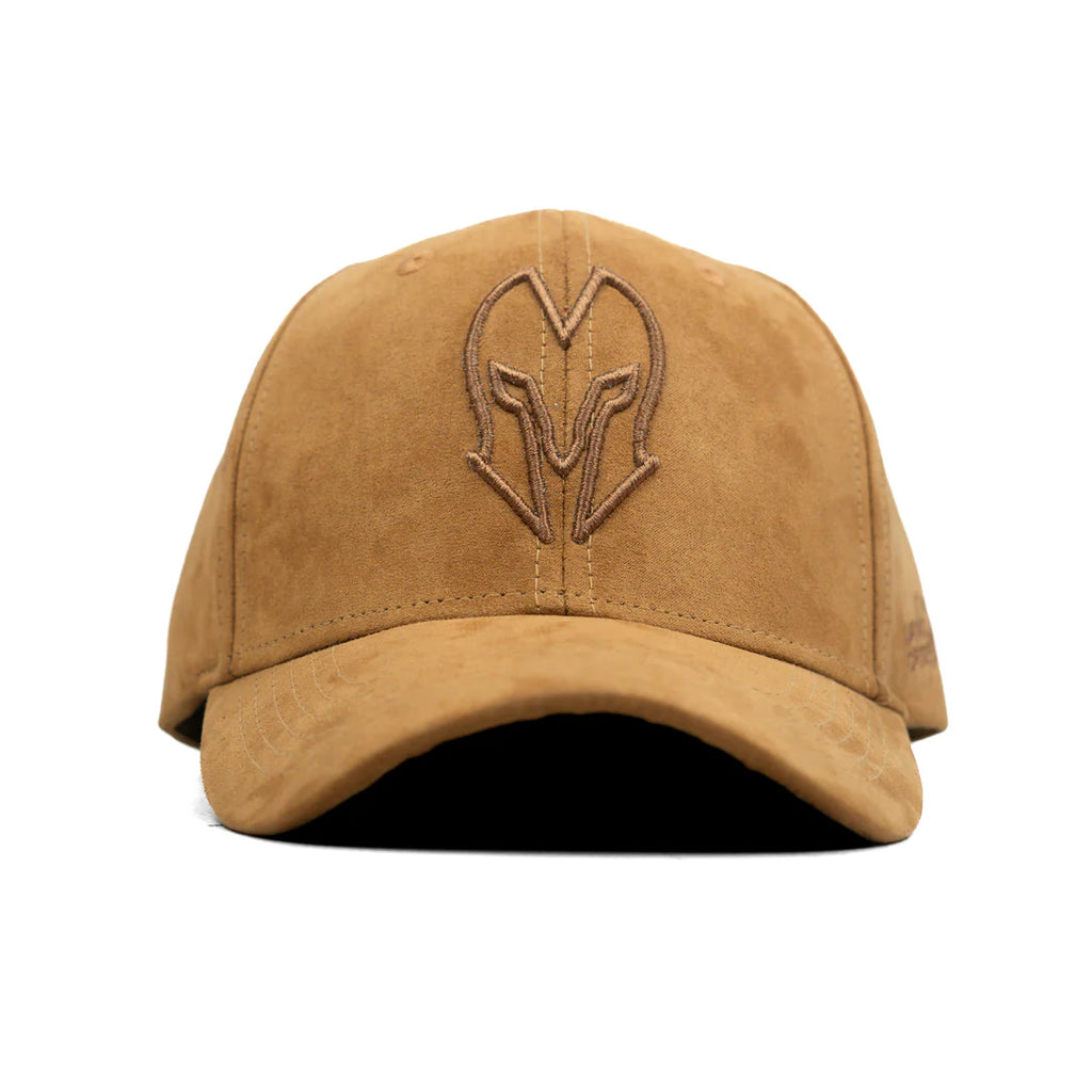 HEAD GEAR BROWN SUEDE CURVED VISOR CAP