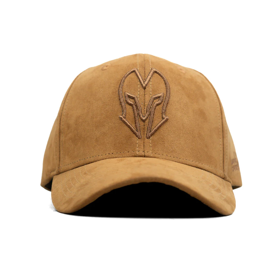 HEAD GEAR BROWN SUEDE CURVED VISOR CAP
