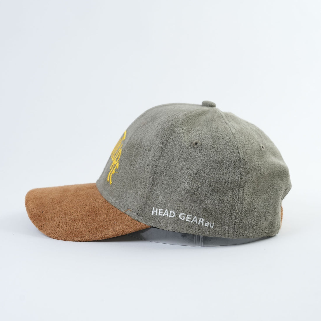 Head Gear AU “Adventure” Cap – Grey/Khaki Suede with Tan Visor