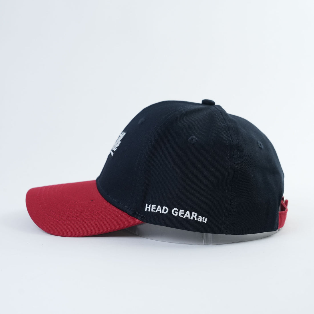 Head Gear AU “Hustle” Cap – Black Cotton / Red Visor