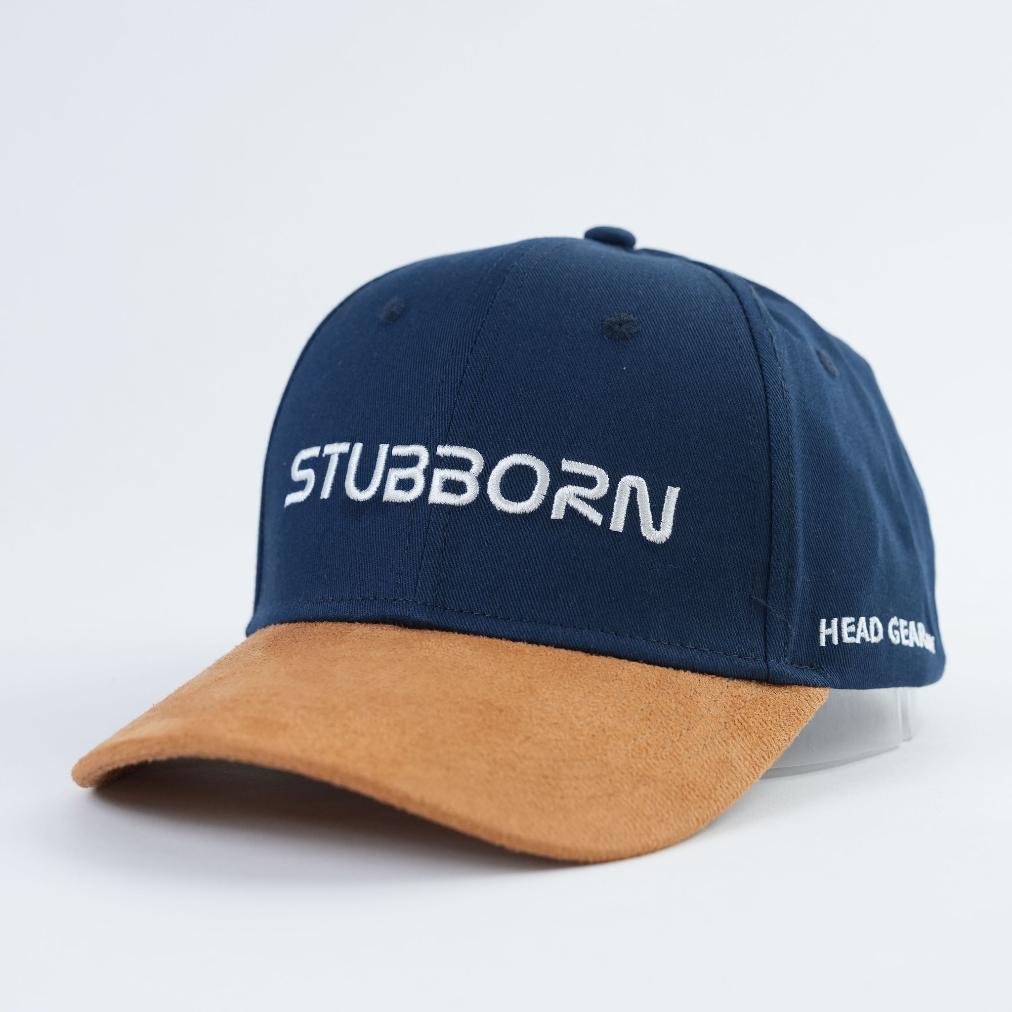 Head Gear AU “Stubborn” Cap – Navy Cotton / Tan Suede